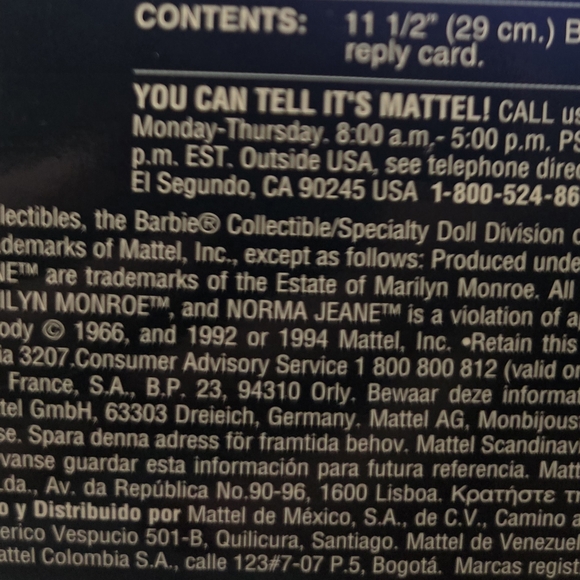 1997 Barbie Collector Edition Marilyn Monroe- Gentelmen Prefer Blondes - Picture 4 of 6